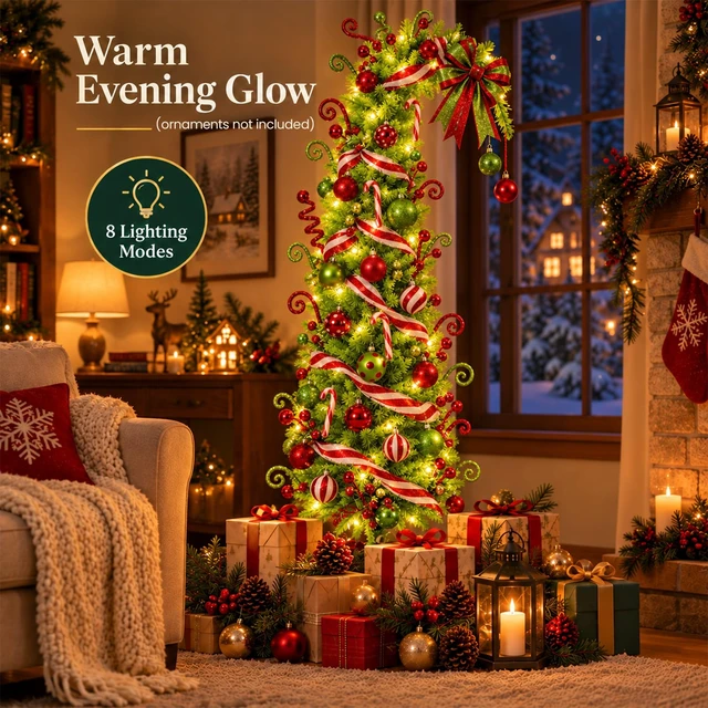 Alt view image 7 of 7 - 5Ft Christmas Tree, Bendable Lime Green Artificial Christmas Tree Decor
Xmas Tree Decorations with Metal Stand, DIY Christmas Tree Decorations for Outdoor/Indoor Holiday Home Party Living Room