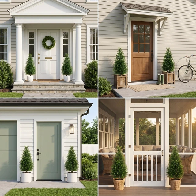 Alt view image 2 of 7 - 3FT Artificial Cedar Trees 2 Pack
Lifelike artificial cypress, UV protected, no watering. Fake outdoor topiary potted plants for porch, patio, garden.