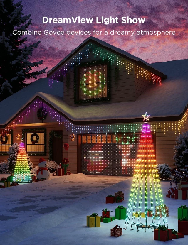 Alt view image 6 of 6 - Christmas Cone Tree Lights, 6.1ft 316 LEDs RGBIC Christmas Tree Light
RGBIC Indoor Outdoor String Lights for Xmas Home Decorations, IP67 Waterproof, 100+ Scene Modes, Music Sync, DIY, APP Control
