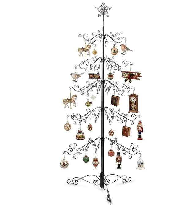 Main image of 6.5 Ft Ornament Display Tree Stand 174 Hook Metal Christmas Tree
Large wrought iron display tree holds 174 ornaments for Christmas, Halloween, weddings and year-round décor.