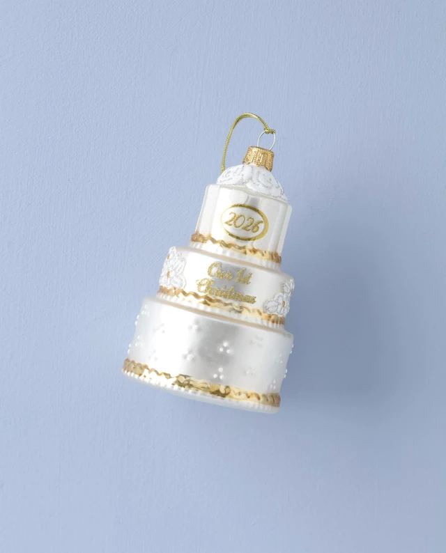 Alt view image 2 of 7 - 2026 Retro Blown Glass Our 1st Christmas Wedding Ornament