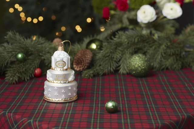 Alt view image 3 of 7 - 2026 Retro Blown Glass Our 1st Christmas Wedding Ornament