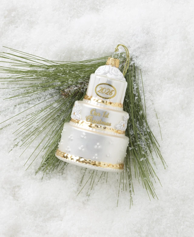 Alt view image 4 of 7 - 2026 Retro Blown Glass Our 1st Christmas Wedding Ornament