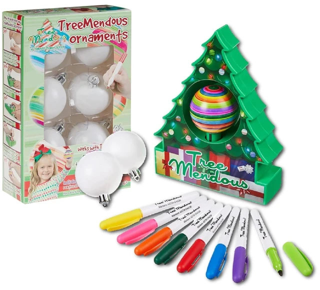 Main image of Ornament Decorator Combo Pack - DIY Christmas Ornament Kit
Spinner Arts and Crafts, 8 Nontoxic Markers, 3 Shatterproof, Ages 3 and Up, Holiday Family Activity