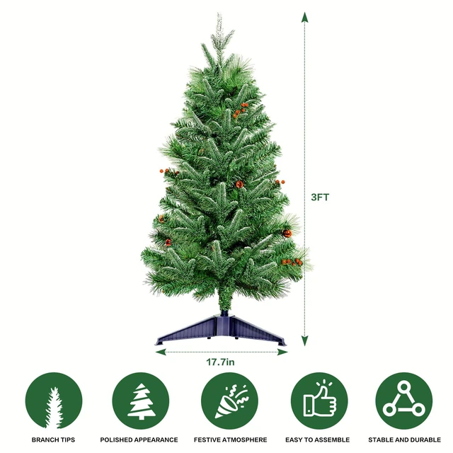 Alt view image 2 of 7 - 3FT Artificial Mini Christmas Tree, Pre-lit Christmas Tree
Tabletop Christmas TreePerfect for Holiday Decorations at Home or in the Office