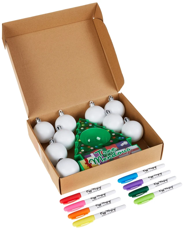Alt view image 6 of 6 - Ornament Decorator Combo Pack - DIY Christmas Ornament Kit
Spinner Arts and Crafts, 8 Nontoxic Markers, 3 Shatterproof, Ages 3 and Up, Holiday Family Activity