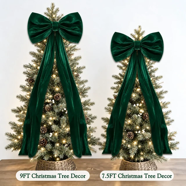 Alt view image 4 of 6 - Christmas Decorations - 8 Ft Giant Green Bow for Christmas Tree
Giant Velvet Bow for Christmas Tree, Fireplace, Mantel, Staircase, Front Door, Entryway, Holiday Party, Christmas Home Decor