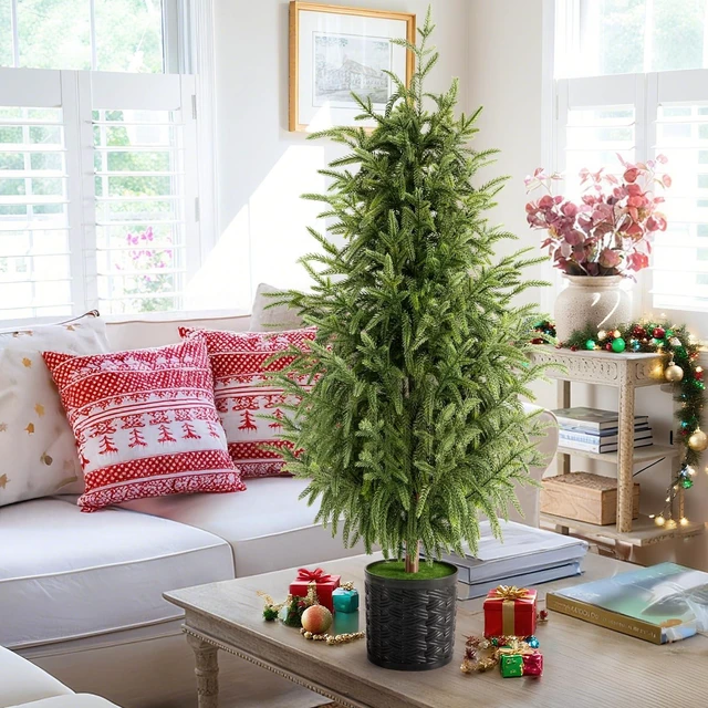 Alt view image 4 of 7 - Decorations, 2 Pack 3FT Artificial Norfolk Pine Tree
Outdoor Christmas Tree, Xmas Decor for Home Indoor Outdoor Entryway Party Living Room Office Porch