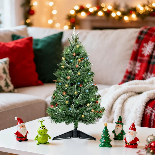 Alt view image 6 of 7 - 3FT Artificial Mini Christmas Tree, Pre-lit Christmas Tree
Tabletop Christmas TreePerfect for Holiday Decorations at Home or in the Office