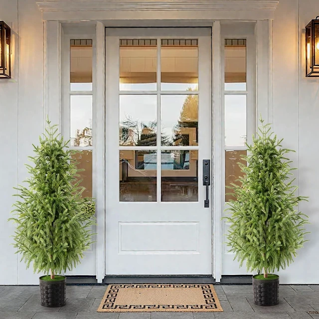 Alt view image 7 of 7 - Decorations, 2 Pack 3FT Artificial Norfolk Pine Tree
Outdoor Christmas Tree, Xmas Decor for Home Indoor Outdoor Entryway Party Living Room Office Porch