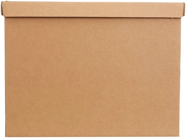 Alt view image 3 of 5 - Basics Moving and Storage Boxes with Handles and Lift-Off Lids, Medium, 19" x 14.5" x 15.5", Brown, 10-Pack