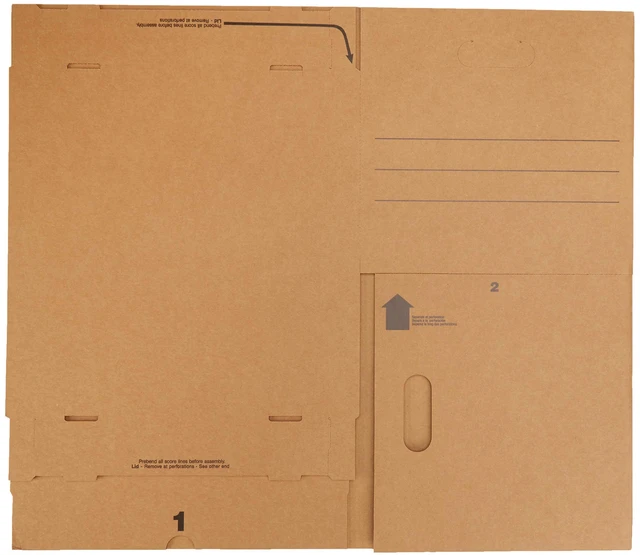 Alt view image 5 of 5 - Basics Moving and Storage Boxes with Handles and Lift-Off Lids, Medium, 19" x 14.5" x 15.5", Brown, 10-Pack