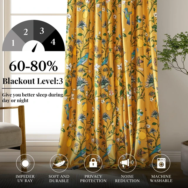 Alt view image 4 of 7 - Yellow Vintage Velvet Floral Curtains 96 inches for Living Room
Whimsical Luxury Victorian Botanical,2 Panels, Mid Century Art Deco,Anthropologie,Window Drapes for Bedroom,Funky Unique