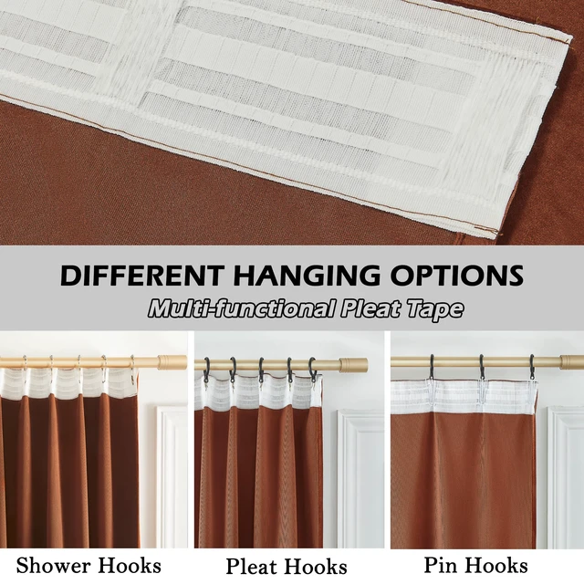 Alt view image 3 of 6 - urnt Orange Blackout Back Tab Velvet Curtains 52x84 inches 2Pcs
Thermal Insulated, Super Soft, Luxury Home Decor, Rod Pocket&Back Tab Window Panels Drapes, Room Darkening,Privacy Protected