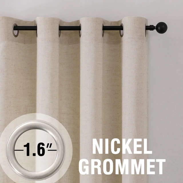 Alt view image 3 of 7 - Linen Light Filtering Curtains 84 Inch for Living Room, Linen
Linen Blend Fabric, Light Filtering Privacy Drapes with Grommet Top, Modern Farmhouse for Bedroom, 52x84 Inches, 2 Panels