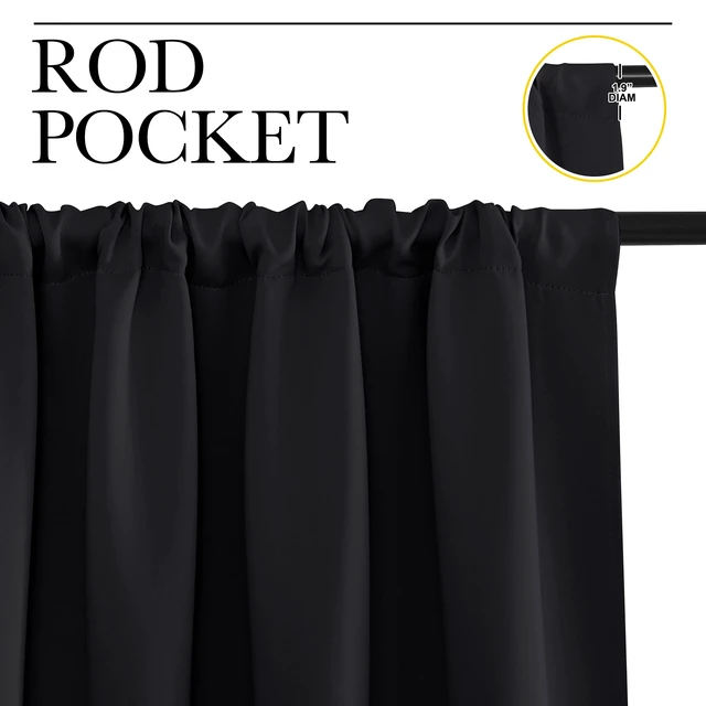 Alt view image 3 of 7 - Black Blackout Curtains for Small Window 42" w x 48" L 2 Panels
Privacy RV Draperies, Blackout Drapes Draperies, Thermal Insulated Curtain Panels, Room Darkening Window Decor for Kitchen
