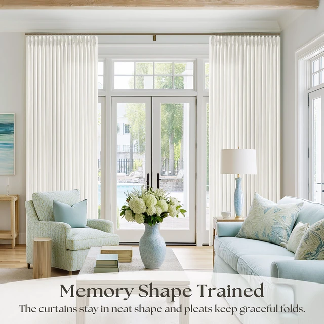 Alt view image 2 of 6 - Ivory Off White Semi Sheer Pinch Pleated Linen Curtains 90 Inches 2 Panels
Beige Natural Neutral, Light Filtering Privacy, Bedroom Living Room, Flax Linen Textured, Hook Rings Memory Shape, Modern