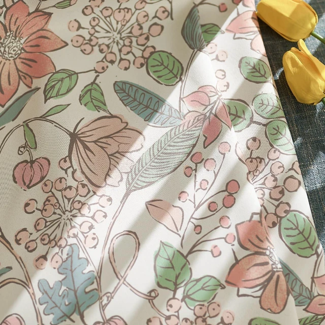 Alt view image 6 of 7 - jinchan Pink Blackout Curtains Floral Drapes Farmhouse 63 Inch 2 Panels
Room darkening, living room, privacy, nursery kids room, cottagecore, whimsical, botanical, grommet, nature-inspired decor