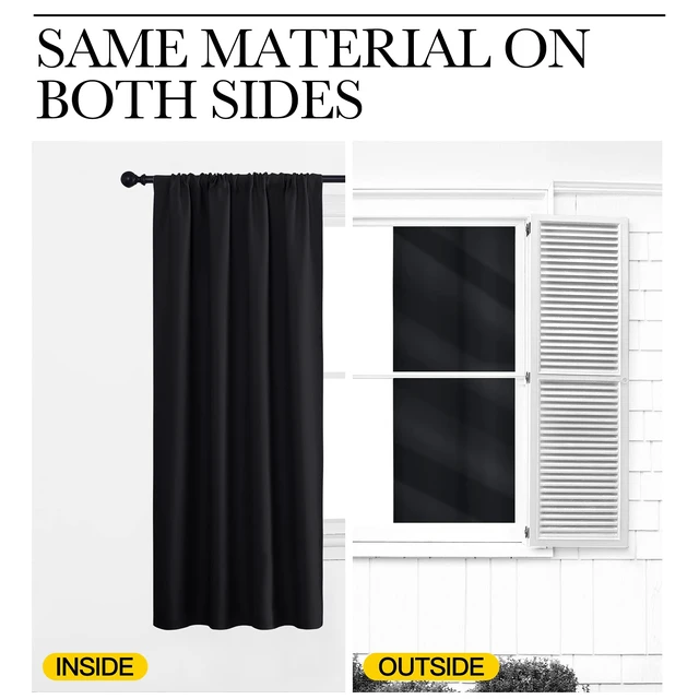 Alt view image 5 of 7 - Black Blackout Curtains for Small Window 42" w x 48" L 2 Panels
Privacy RV Draperies, Blackout Drapes Draperies, Thermal Insulated Curtain Panels, Room Darkening Window Decor for Kitchen