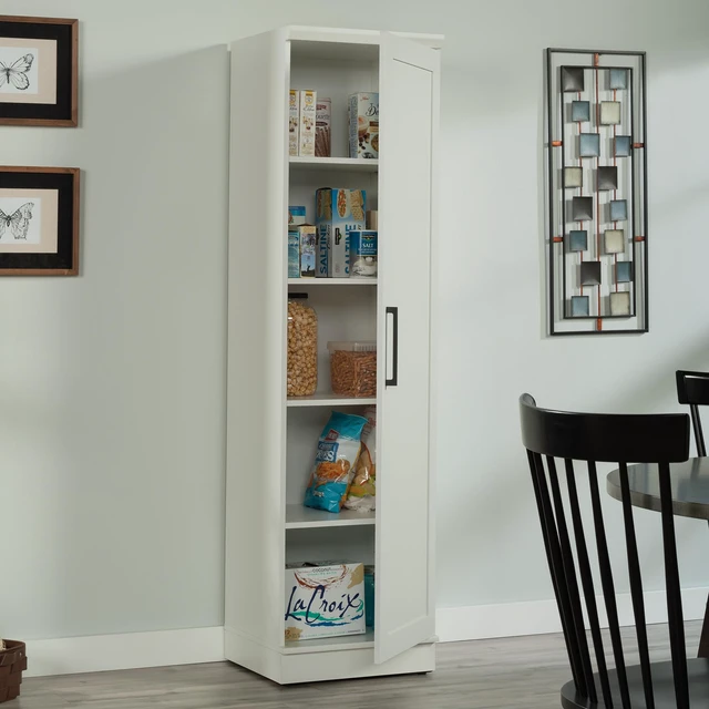 Alt view image 3 of 6 - HomePlus Pantry Storage Cabinet, Soft White
Single Door, Adjustable Shelves, Kitchen Storage Cabinet