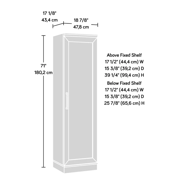 Alt view image 4 of 6 - HomePlus Pantry Storage Cabinet, Soft White
Single Door, Adjustable Shelves, Kitchen Storage Cabinet