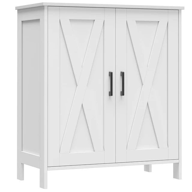 Alt view image 7 of 7 - Farmhouse Shoe Cabinet with 2 Barn Doors & Wood Legs
Tall 4-Tier Shoe Storage Cabinet, 3 Adjustable Shelves, Shoe Rack Organizer, for Entryway, Hallway, Closet, White