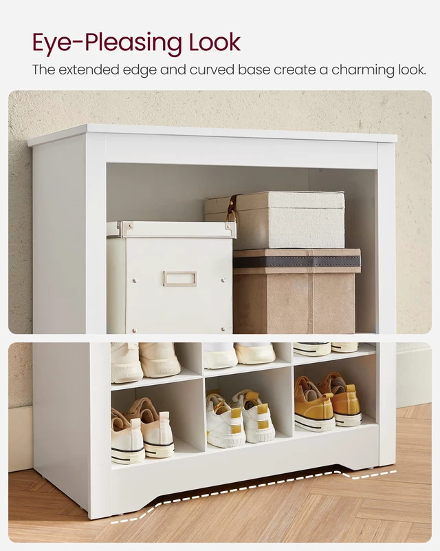 Alt view image 7 of 7 - Tall Shoe Storage Cabinet, 10Tier, Holds Up to 30 Pairs of Shoes
Vertical Wood Rack, 24.8 x 12.6 x 73.7 inch, for Entryway, Cloud White, HELAN Collection ULBS273T14