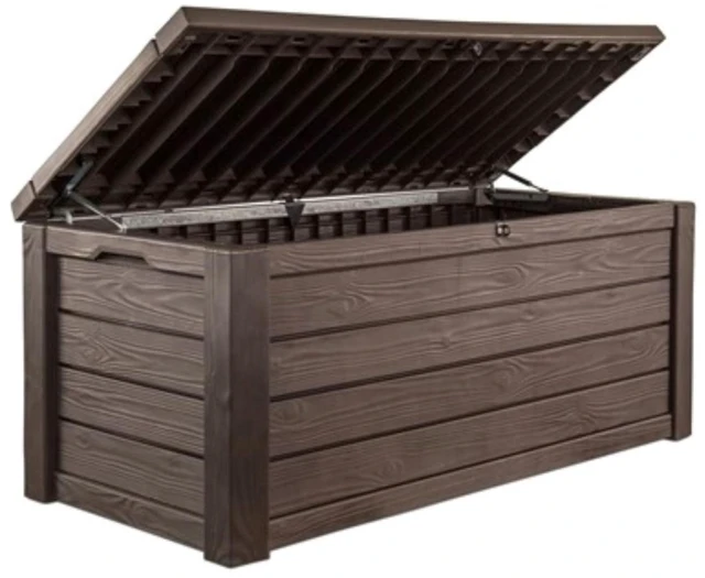 Main image of 150 Gal Outdoor Storage Box for Patio and Pool Accessories
Brown, Resin, Large, Waterproof, Lockable, Easy Lift Pistons, Easy Assembly, Organization, Patio Cushions Storage