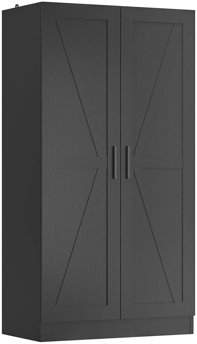 Main image of Storage Cabinet, Collection Food Pantry Narrow Cabinet Free Standing with 2 Doors and 3 Shelves Tool Cabinet, for Kitchens, Living Room, Utility Rooms (Black)