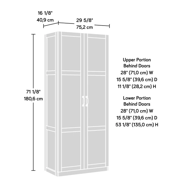 Alt view image 4 of 6 - Select 71" Storage Cabinet, Pantry Cabinet Kitchen Storage with Adjustable Shelves, Bathroom Storage Cabinet, in Silver Sycamore