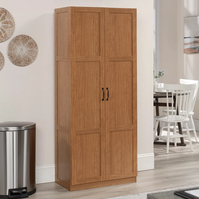 Alt view image 2 of 7 - Select Storage Cabinet, Pantry Cabinet Kitchen Storage with Adjustable Shelves, Bathroom Storage Cabinet, in Highland Oak