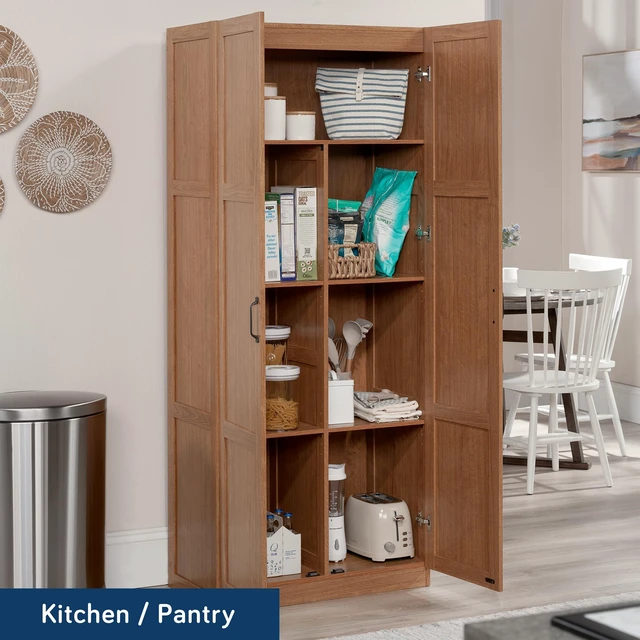 Alt view image 3 of 7 - Select Storage Cabinet, Pantry Cabinet Kitchen Storage with Adjustable Shelves, Bathroom Storage Cabinet, in Highland Oak