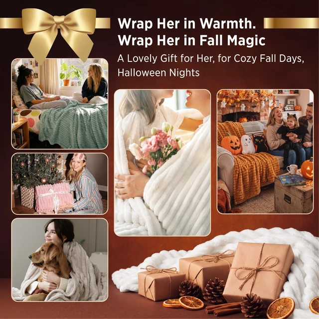 Alt view image 5 of 7 - Soft King Size Blankets for Bed Beige "108"x90" Birthday Gifts for Women Mom Her, Cozy Fluffy Throw Blanket for Sofa Comforter, Living Room Home Decor, Machine Washable