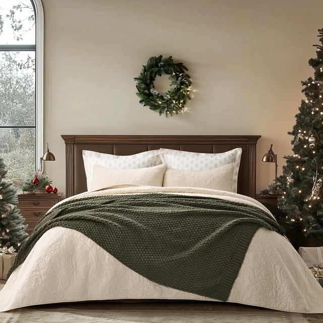 Alt view image 2 of 7 - Chunky Chenille Knit Throw Blanket, 50 x 60, Olive Green
Sculpted Moss Stitch, Chic Modern Farmhouse, All-Season Warmth, OEKO-TEX® Certified, Elegant Blanket for Couch, Bed, Sofa