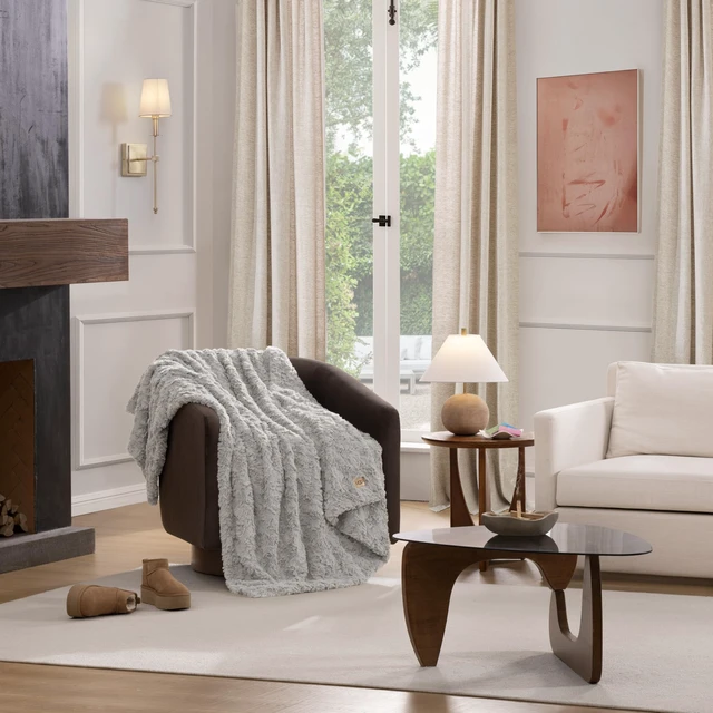 Alt view image 4 of 7 - Adalee Throw Blanket for Sofa, Faux Fur Blanket, 50" x 70", Seal Grey