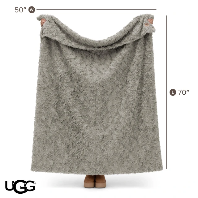 Alt view image 7 of 7 - Adalee Throw Blanket for Sofa, Faux Fur Blanket, 50" x 70", Seal Grey