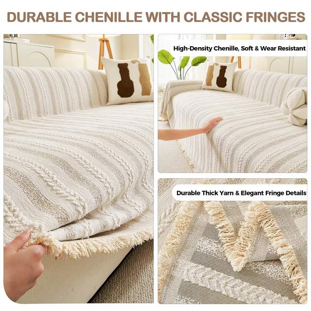 Alt view image 2 of 7 - Couch Cover for Sofa, Boho Sofa Covers Washable 3 Cushion for Dogs
