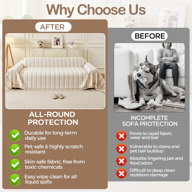 Alt view image 3 of 7 - Couch Cover for Sofa, Boho Sofa Covers Washable 3 Cushion for Dogs