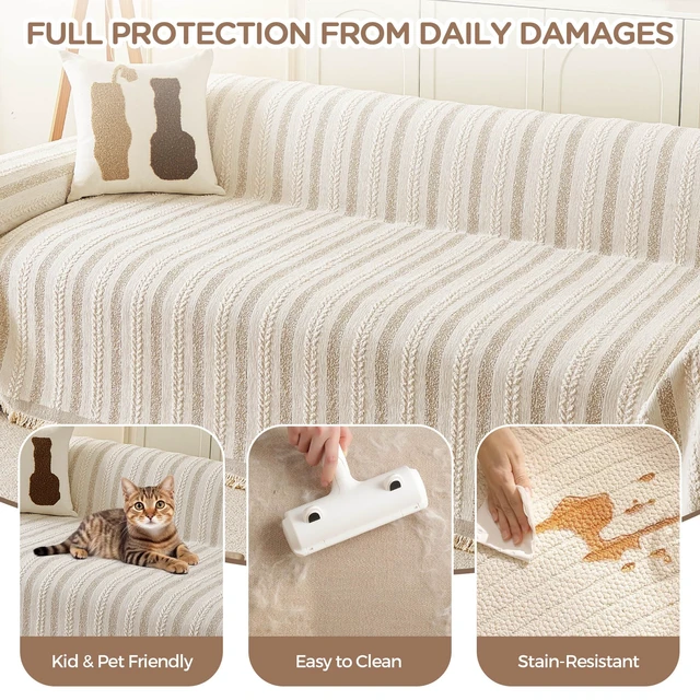 Alt view image 4 of 7 - Couch Cover for Sofa, Boho Sofa Covers Washable 3 Cushion for Dogs