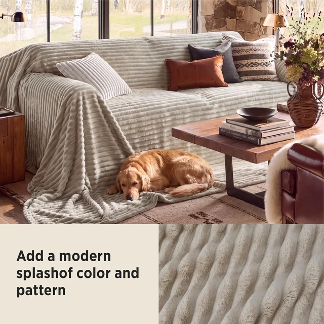 Alt view image 3 of 7 - Extra Soft Large Fleece Blanket for Bed Beige 120"x120"
Birthday Gifts for Women Mom Her, Warm Lightweight Cozy Fluffy Throw Blanket Sofa, Dorm Room Home Decor, Machine Washable