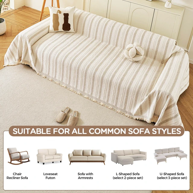 Alt view image 7 of 7 - Couch Cover for Sofa, Boho Sofa Covers Washable 3 Cushion for Dogs