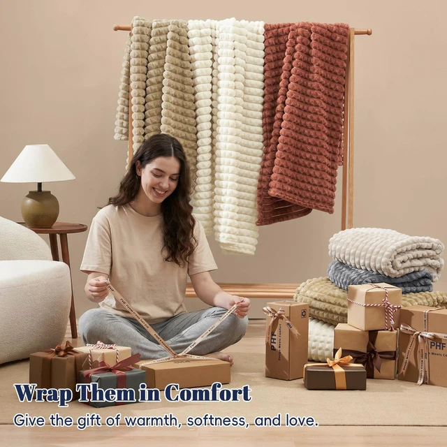 Alt view image 6 of 7 - Luxury Soft Fleece Blanket King Size for Bed No-Shed Taupe 108"x90"