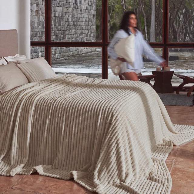 Alt view image 7 of 7 - Extra Soft Large Fleece Blanket for Bed Beige 120"x120"
Birthday Gifts for Women Mom Her, Warm Lightweight Cozy Fluffy Throw Blanket Sofa, Dorm Room Home Decor, Machine Washable