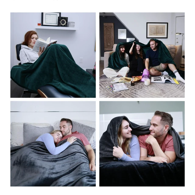 Alt view image 6 of 6 - Oversized King Fleece Blanket 120x138 inches, Soft Cozy Warm Giant Extra Large 10'x11.5' Blanket for Bed, Sofa, Couch,Travel, Camping, California Huge Flannel Big Throw Blanket, Dark Grey