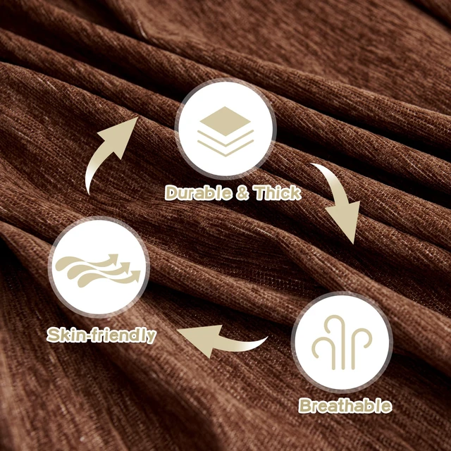 Alt view image 7 of 7 - Sofa Covers for 2 Cushion Dogs - Boho Textured Soft Washable Decorative Couch Covers with Tassels, 71"x118", Chocolate