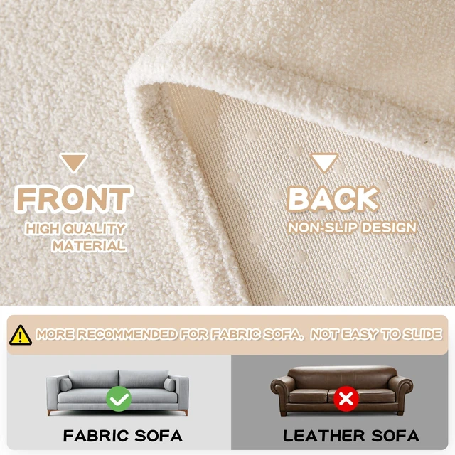Alt view image 4 of 7 - White Couch Cover for Dog Pet Friendly Couch Covers for Sofa, Sectional Couch Covers Furniture Covers for Cats Scratching, Non Slip Sofa Covers for Pets Washable, 71" x 118"