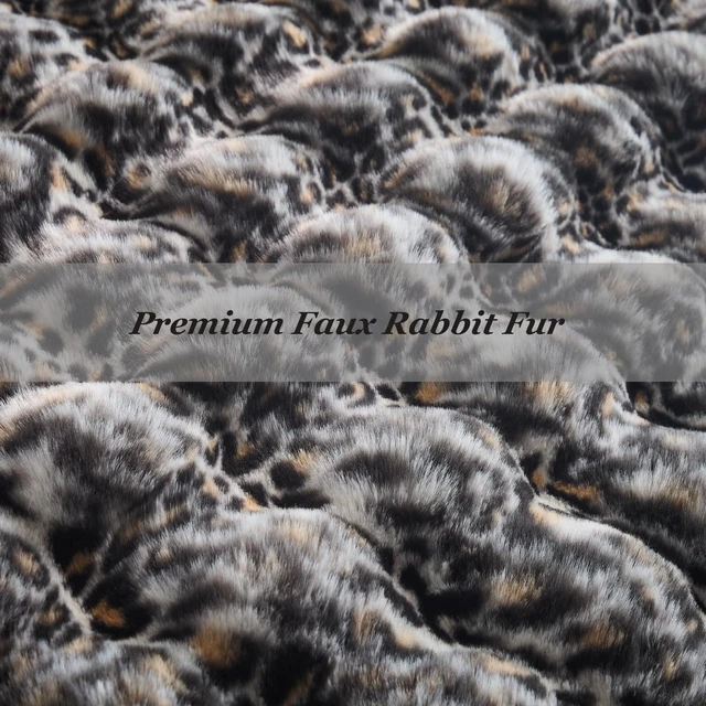 Alt view image 5 of 7 - Faux Fur Bubble Blankets Grey Leopard Bed Blanket 63''x79''
Cozy Fluffy Cheetah Blanket for Couch Sofa Winter Furry Plush Throw Blanket for Home Living Room