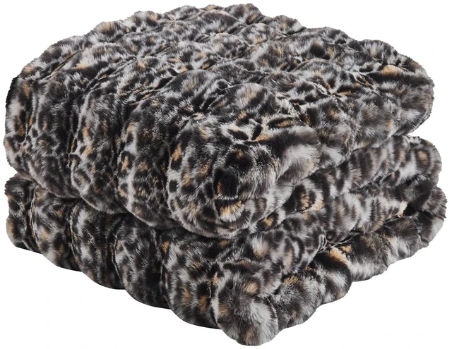 Alt view image 6 of 7 - Faux Fur Bubble Blankets Grey Leopard Bed Blanket 63''x79''
Cozy Fluffy Cheetah Blanket for Couch Sofa Winter Furry Plush Throw Blanket for Home Living Room