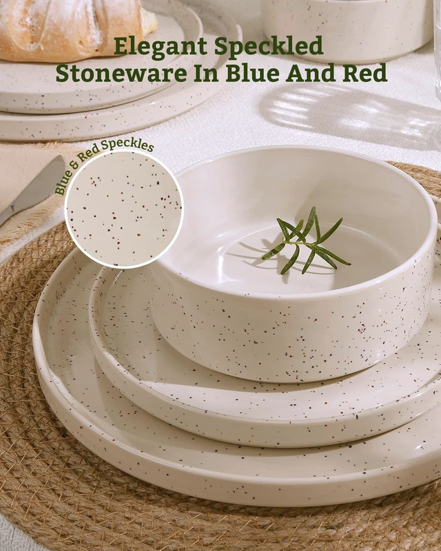 Alt view image 3 of 7 - Nebula 12-Piece Stoneware Dinnerware Set, Creamy White