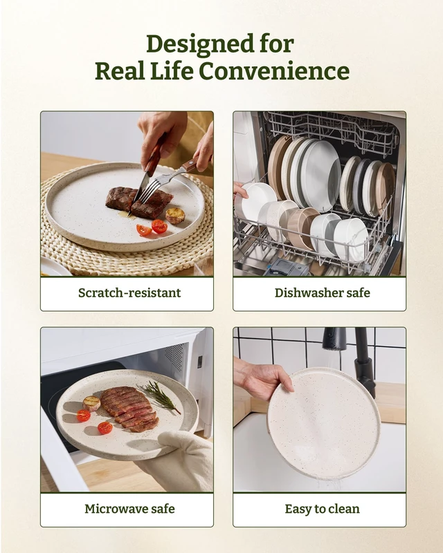 Alt view image 6 of 7 - Nebula 12-Piece Stoneware Dinnerware Set, Creamy White